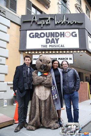 Andy Karl, Mr. Groundhog, Barrett Doss, and Danny Rubin @ BroadwayWorld Andy Karl, Mr. Groundhog, Barrett Doss, and Danny Rubin Photo