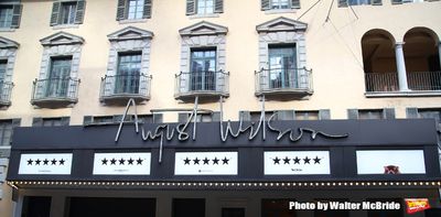 Theatre Marquee for "Groundhog Day'' during the opening day box office at The August  Photo