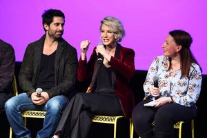 ATLANTA, GA - FEBRUARY 03: (L-R) Actor Stephen Schneider, actress Jenna Elfman, and moderator Kim Roots, of TV Line, speak on stage during Q&A for "Imaginary Mary" on Day Two of aTVfest 2017 presented by SCAD at SCADshow Greenroom on February 3, 2017 in @ BroadwayWorld ATLANTA, GA - FEBRUARY 03: (L-R) Actor Stephen Schneider, actress Jenna Elfman, and Photo