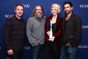 ATLANTA, GA - FEBRUARY 03: (L-R) Co-creator, executive producer Patrick Osborne, Writer David Guarascio, actors Jenna Elfman and Stephen Schneider attend during Jenna Elfman's Spotlight Award Photo Opp on Day Two of aTVfest 2017 presented by SCAD at SCAD @ BroadwayWorld ATLANTA, GA - FEBRUARY 03: (L-R) Co-creator, executive producer Patrick Osborne, Wri Photo
