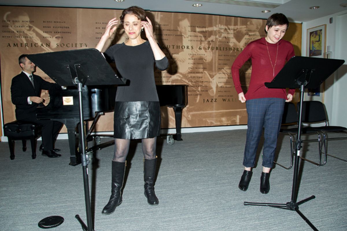 Rick Hip Flores, Judy Kuhn, Emily Skeggs at 