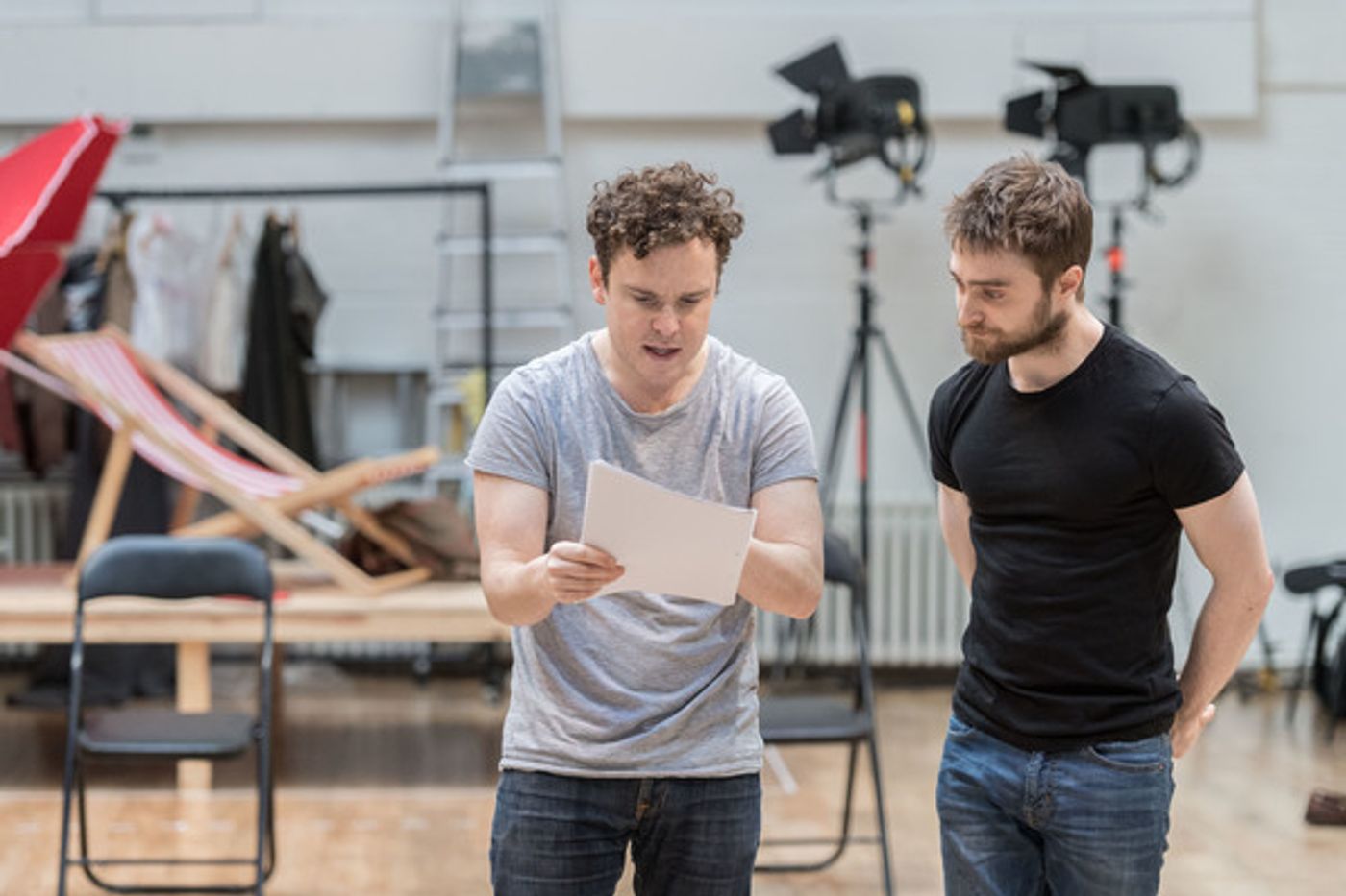 Photo Flash: Daniel Radcliffe, Joshua McGuire and More in Rehearsal for ROSENCRANTZ AND GUILDENSTERN ARE DEAD at the Old Vic  Image