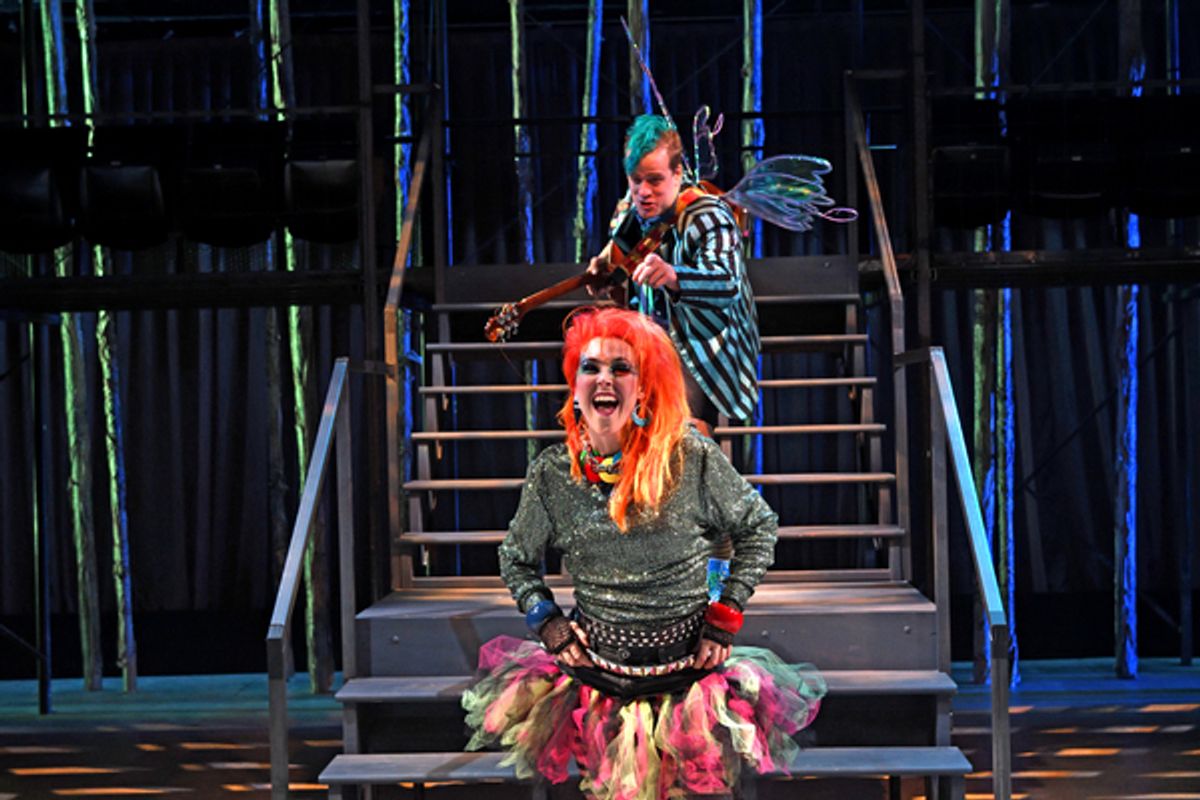 Front center: Rachael Warren as Puck, back center: Teddy Lytle as a fairy at 