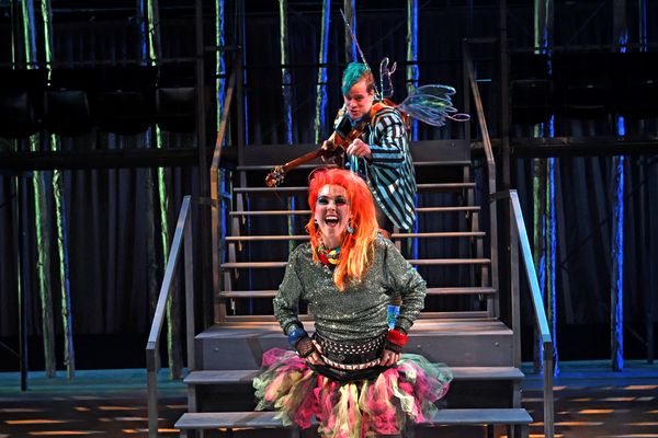 Front center: Rachael Warren as Puck, back center: Teddy Lytle as a fairy Photo