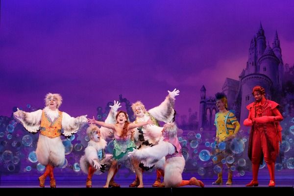Scuttle (Jamie Torcellini), Ariel (Diana Huey), Flounder (Connor Russell), Sebastian  Photo