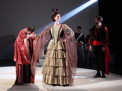 Gilbert Molina as Segusmundo, Margi Sharp Douglas as Estrella, and Joe McGranaghan as Photo