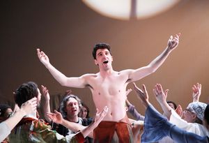 Dan Solomon as Man with the Ensemble in Life is A Dream (1677) part of CALDERON'S TWO DREAMS. Photo by Theo Cote. @ BroadwayWorld Dan Solomon as Man with the Ensemble in Life is A Dream (1677) part of CALDERON'S TWO Photo