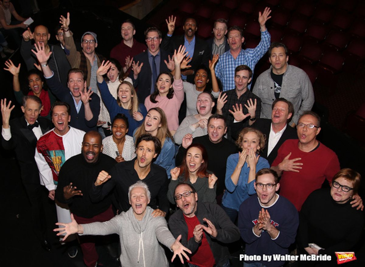 Director Lonny Price, Michael Xavier, Glenn Close, Siobhan Dillon, Fred Johanson and cast at 