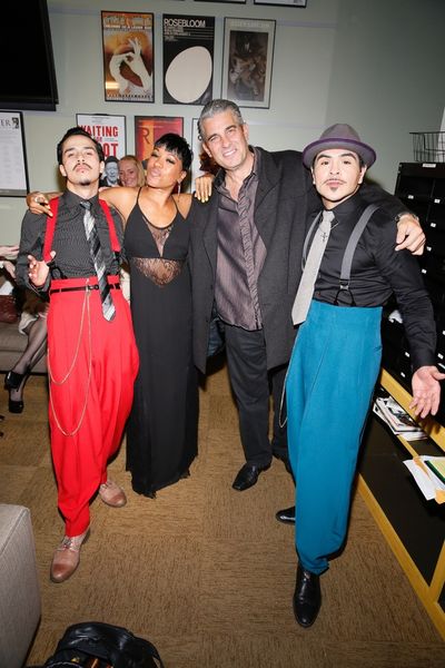 Cast member Michael Naydoe Pinedo, assistant choreographer Reina Hidalgo and cast mem Photo