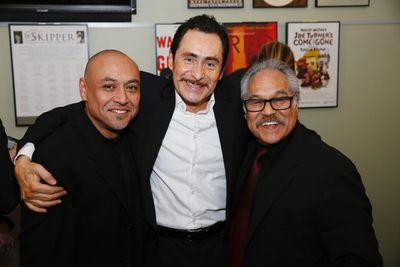 Associate director Kinan Valdez, cast member Demian Bichir and writer/director Luis V Photo