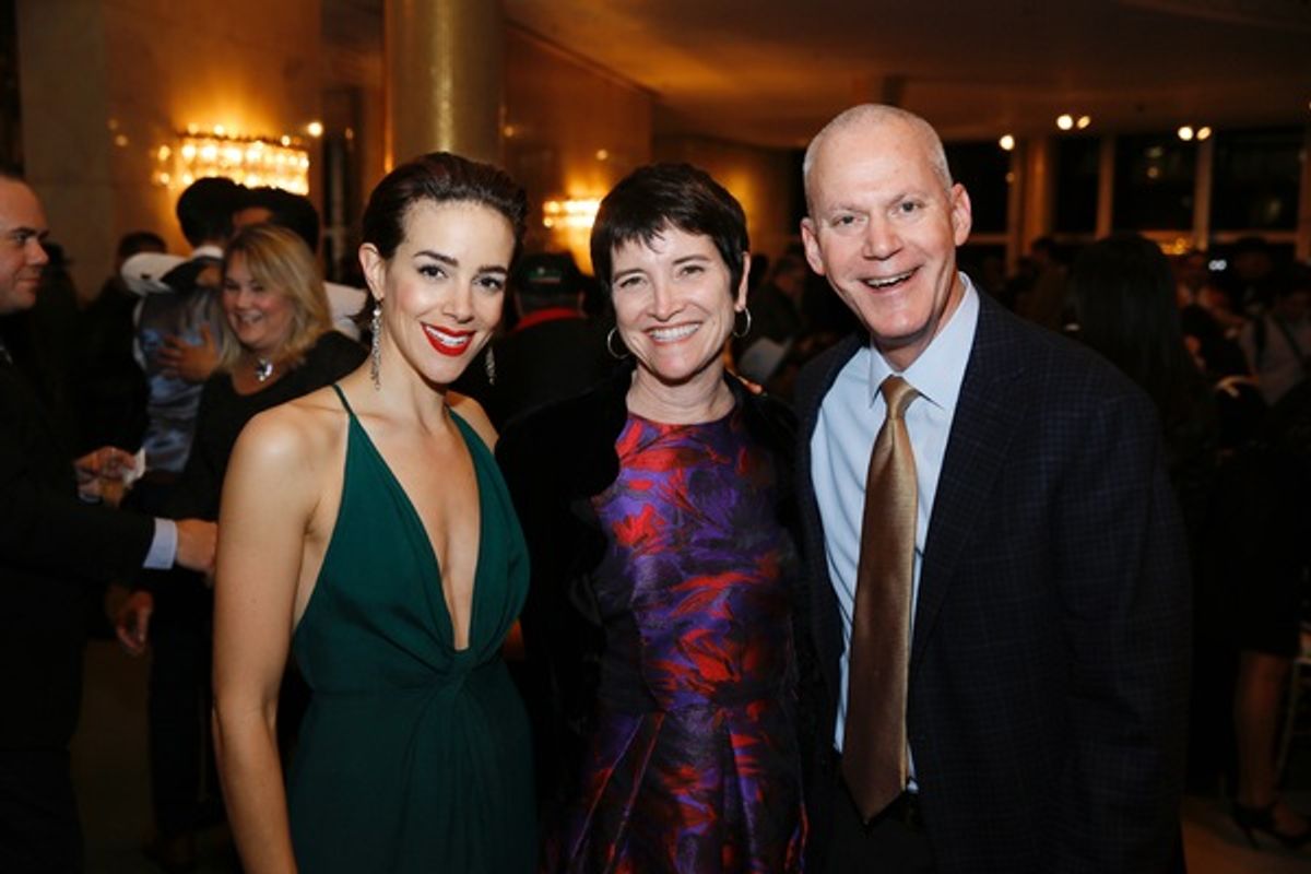 Cast member Tiffany Dupont, Center Theatre Group Board President Kiki Ramos Gindler and David Gindler at 