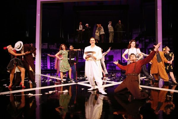 Cast member Demian Bichir and the company take their bows Photo