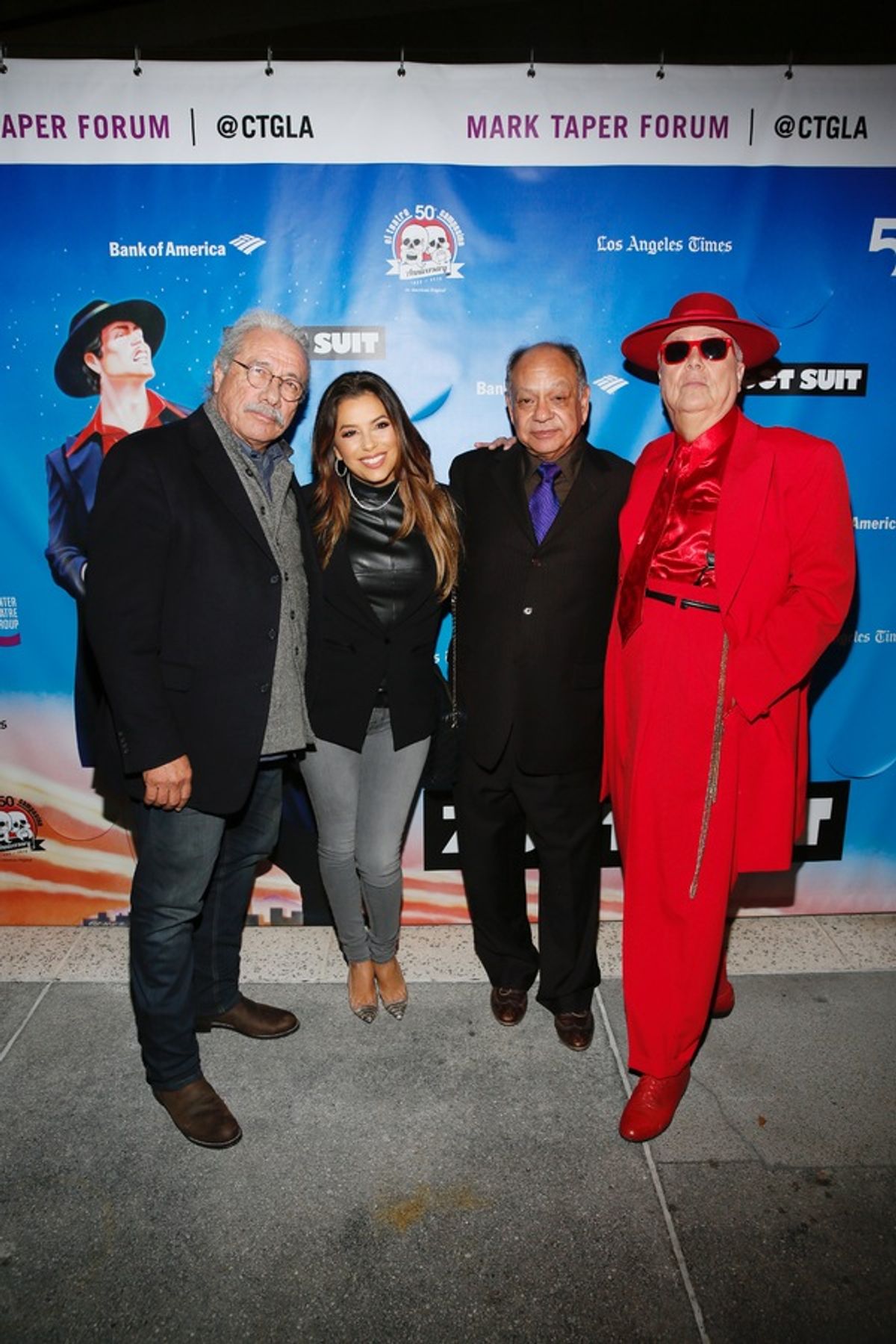 Actors Edward James Olmos, Eva Longoria, Cheech Marin and Daniel Guerrero at 