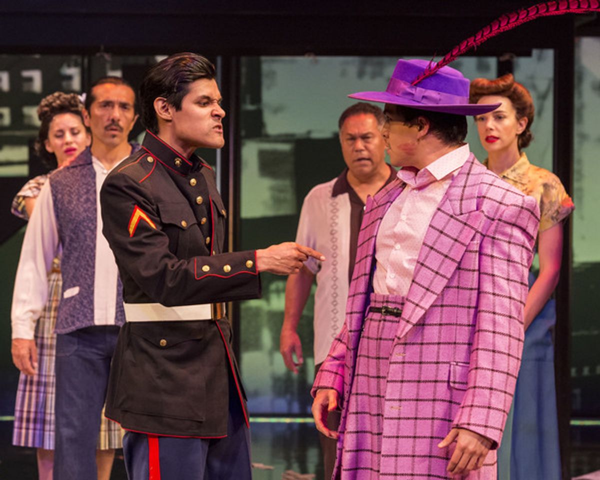 (foreground) Andres Ortiz and Oscar Camacho (in background RocÃ­o LÃ³pez, Raul Cardona, Daniel Valdez and Tiffany Dupont) at 