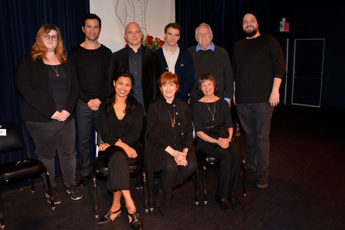 Carman Lacivita, Michael Cerveris, Jay Armstrong Johnson, Dakin Matthews, Jolly Abraham, Blair Brown and Maggie Buchwald and joined by Stage Managers Jack Cummins and Katie Meade at 