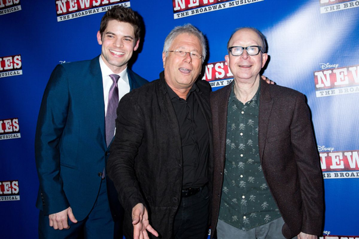 Jeremy Jordan, Alan Menken, Jack Feldman at 