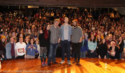 Katrina Yaukey, Dave Malloy, Alex Gibson, Josh Groban and the fans Photo