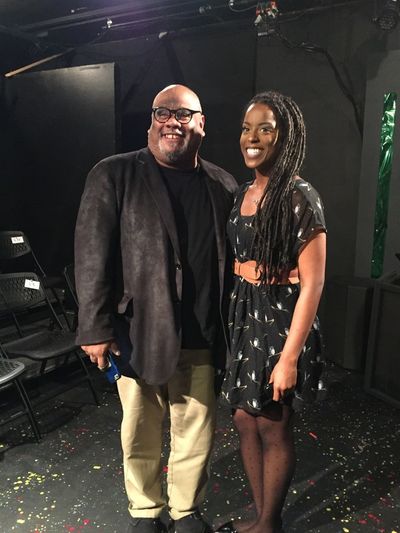 Stew with a cast member of SRO's PASSING STRANGE Photo