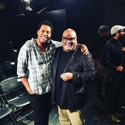 Stew with a cast member of SRO's PASSING STRANGE Photo
