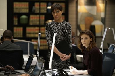 Cush Jumbo as Lucca Quinn, Rose Leslie as Maia Rindell. Photo Cr: Patrick Harbron/CBS Photo