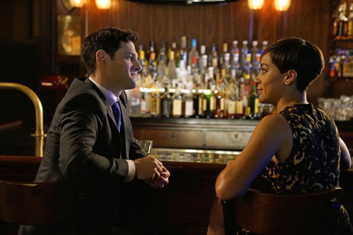 Justin Bartha as Colin, Cush Jumbo as Lucca Quinn. Photo: Patrick Harbron/CBS at 