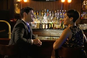 Justin Bartha as Colin, Cush Jumbo as Lucca Quinn. Photo: Patrick Harbron/CBS Photo