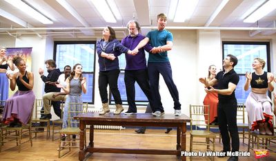 Laura Osnes, Rachel Dratch, Mark Linn-Baker, Jack McBrayer, Tony Yazbeck and cast  Photo