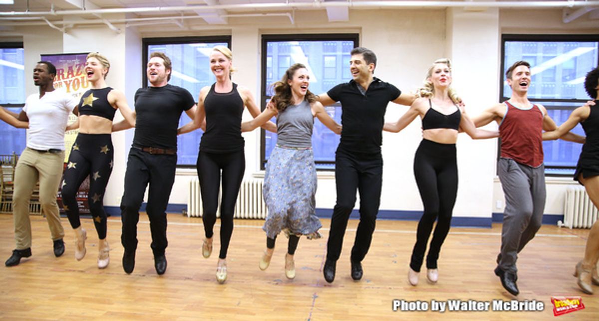 Laura Osnes and Tony Yazbeck with cast  at 