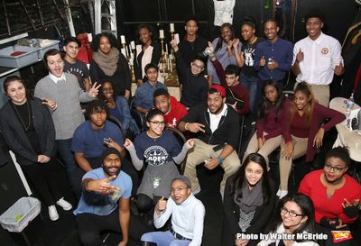 Nik Walker with Student performers  Photo