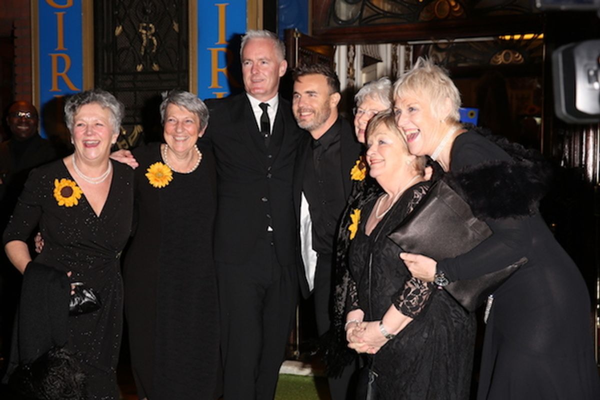 The original Calendar Girls with Gary Barlow and Tim Firth at 