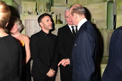 The Duke of Kent meets Gary Barlow and Tim Firth Photo