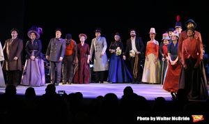 Annaleigh Ashford and Jake Gyllenhaal with the cast during the opening night performa Photo
