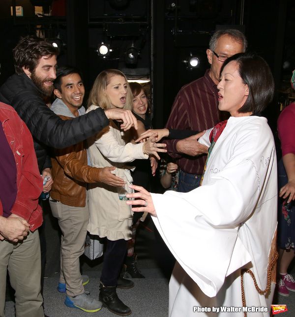Jake Gyllenhaal and Annaleigh Ashford with MaryAnn Hu  Photo