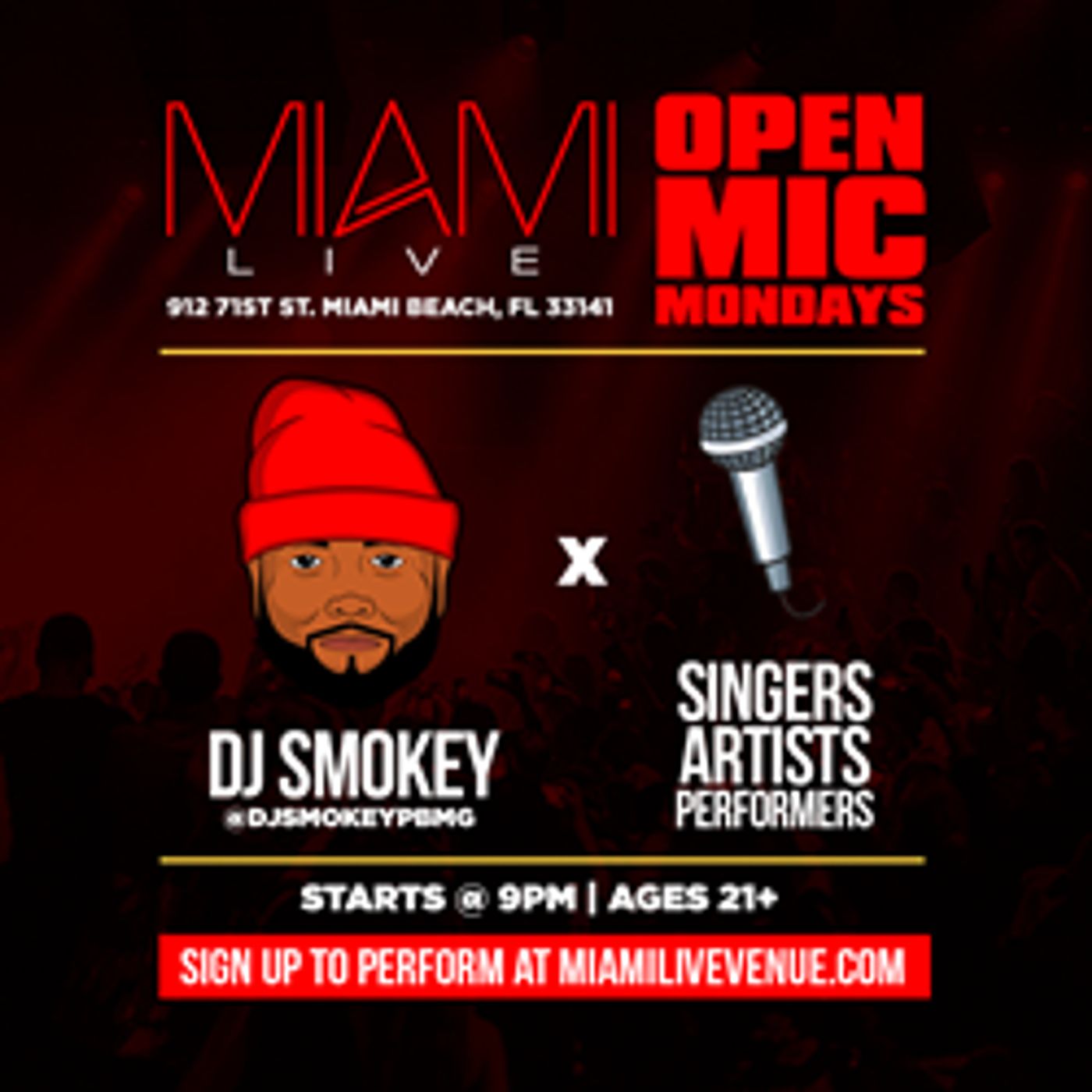 Miami LIVE & DJ Smokey Expand Open Mic Event to Mondays Image