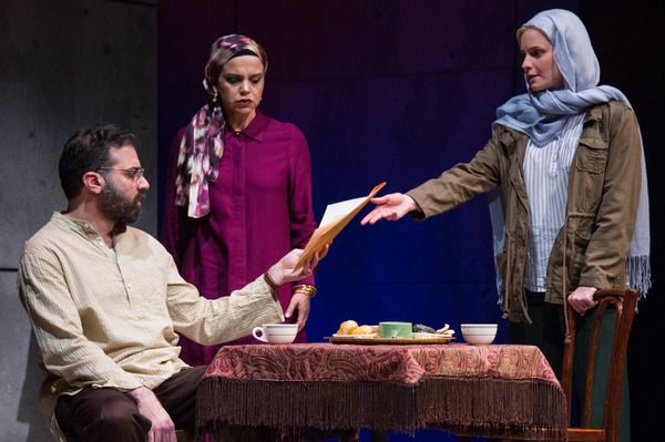Ethan Hova as Dr. Malik Nazari, Nora Achrati as Leyla Nazari and Hannah Yelland as Va Photo