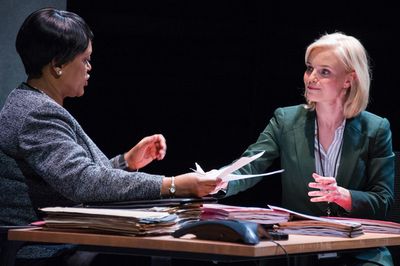 Aakhu TuahNera Freeman as Elaine Matthews and Hannah Yelland as Valerie Plame  Photo