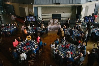 Tables are set for Arena Stage at the Mead Center for American Theater's Power Lunch  Photo