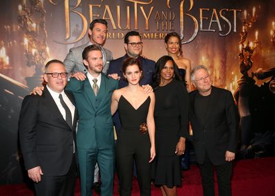  Luke Evans, Josh Gad and Gugu Mbatha-Raw, Bill Condon, Dan Stevens, Emma Watson, Aud Photo