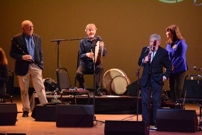 Matt Molloy, Kevin Conneff, Paddy Moloney and Cady Coleman Photo