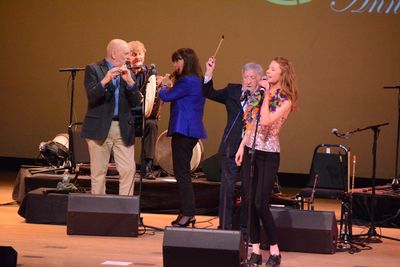 Matt Molloy, Kevin Conneff, Cady Coleman, Paddy Moloney and Cara Butler Photo