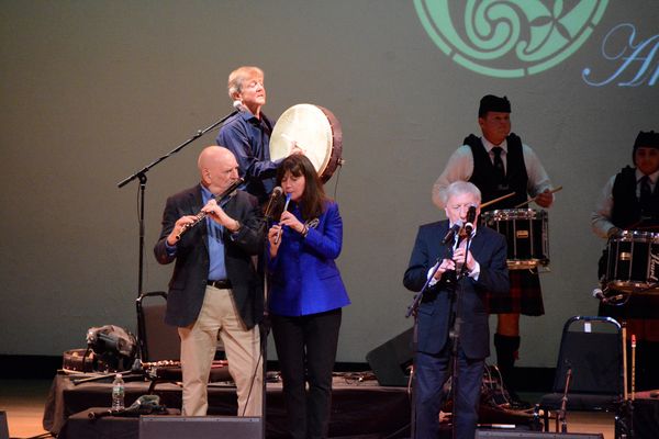 Matt Molloy, Kevin Conneff, Cady Coleman and Paddy Moloney Photo