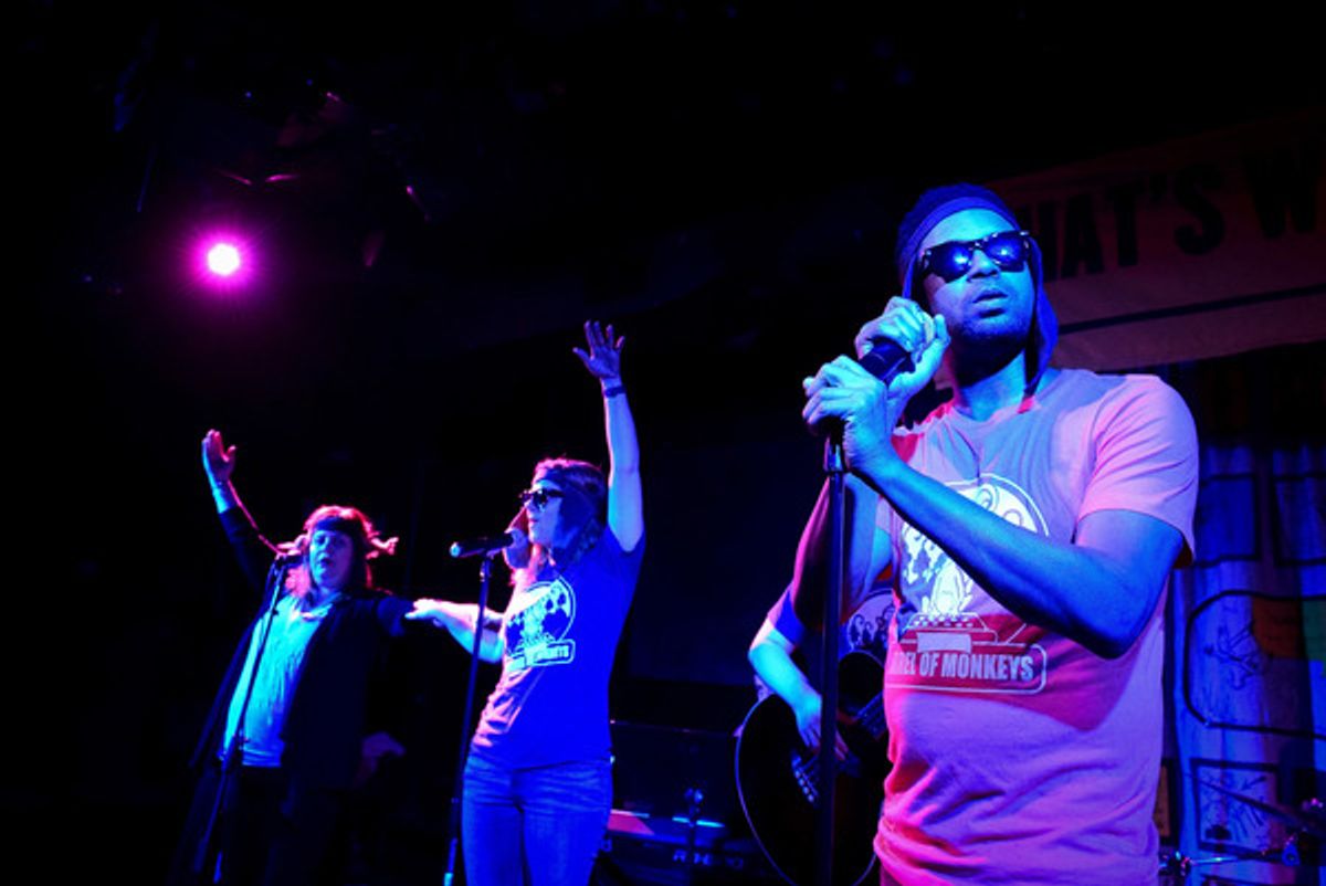 Jen Johnson, Rachel Wilson and Barry Irving at 