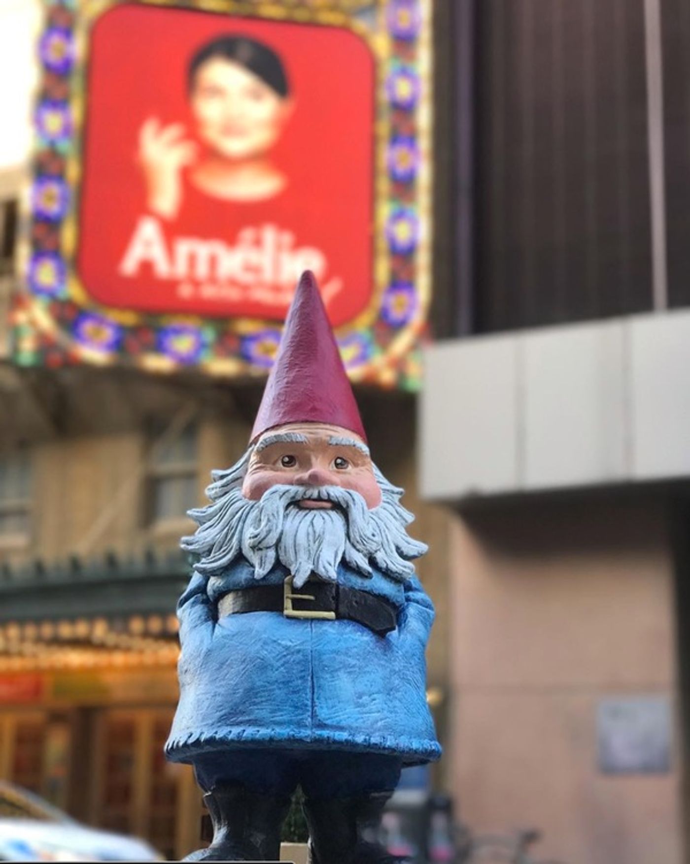 Photo Flash: Travelocity's Roaming Gnome Gets a Front Row Seat to AMELIE!  Image
