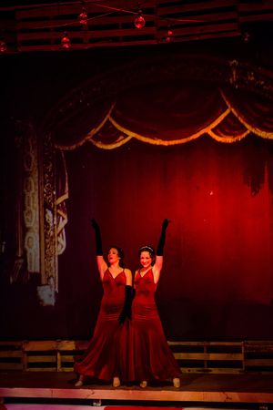 The Hilton Sisters (Jenna Pastuszek, Ashley Sweetman) perform on stage Photo