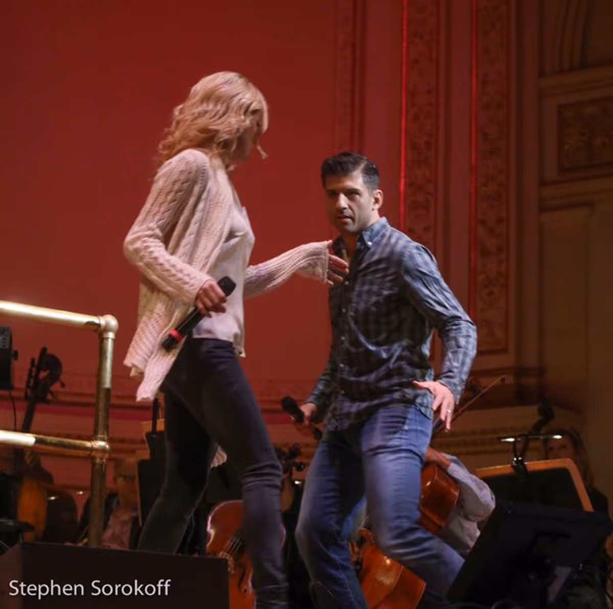 Cassie Levy & Tony Yazveck at Caissie Levy and Tony Yazbeck Rehearse for NY Pops' Tribute to Kander & Ebb