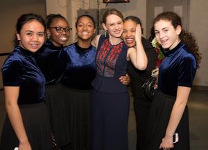 Elizabeth NÃºÃ±ez and Jacquelyn Bird with members of the YPC Photo