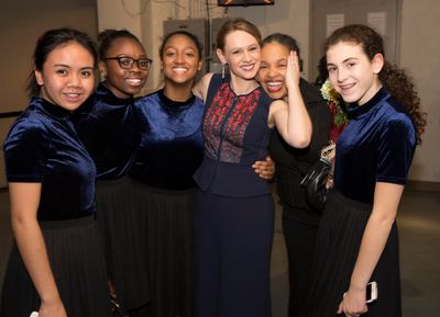 Elizabeth NÃºÃ±ez and Jacquelyn Bird with members of the YPC Photo