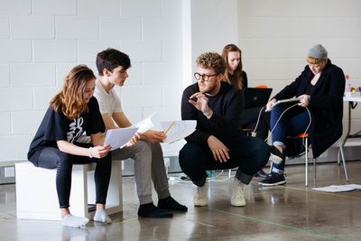 Ella Purnell, Fionn Whitehead and Rob Drummer  Photo