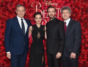 Bob Iger, Emma Watson, Dan Stevens, and Alan F. Horn Photo