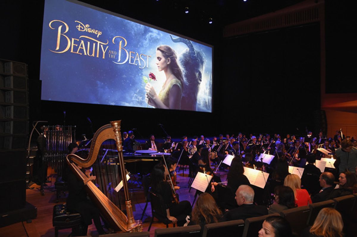NEW YORK, NY - MARCH 13:  An orchestra performs at the New York special screening of Disney's live-action adaptation 'Beauty and the Beast' at Alice Tully Hall on March 13, 2017 in New York City.  (Photo by Jamie McCarthy/Getty Images for Walt Disney Stud at 